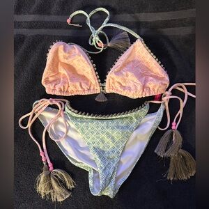 Victoria's Secret Pink and Blue Bikini Set
